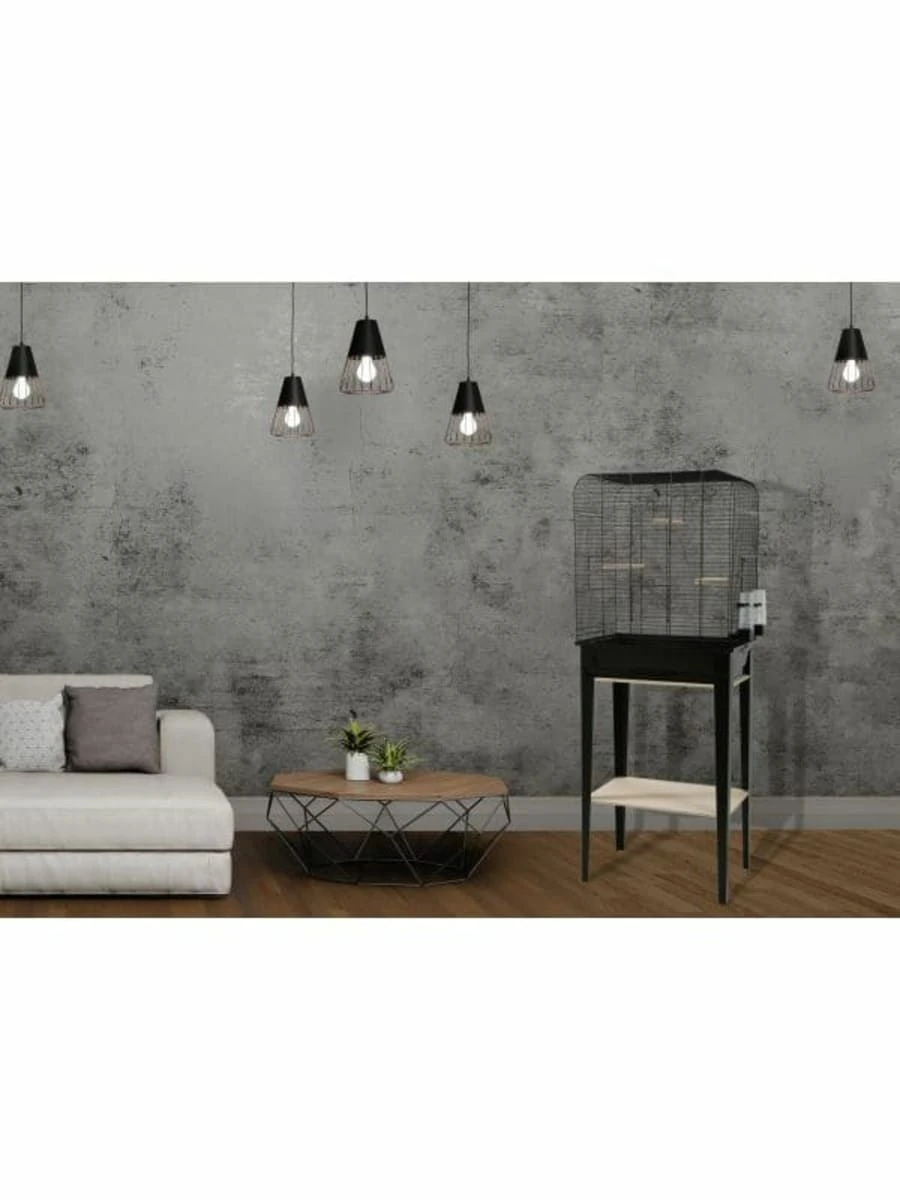 Zolux Cage Chic Loft Noir Pour Oiseaux M 2 Zolux Cage Chic Loft Noir Pour Oiseaux M – Image 2