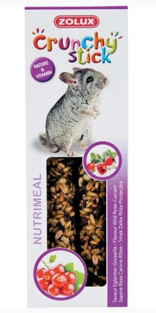 Zolux Crunchy Stick Chinchilla Eglantine / Groseille 115 G 1 Zolux Crunchy Stick Chinchilla Eglantine / Groseille 115 G