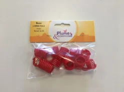 Plumes & Compagnie Bagues à Spires Rouge X 20